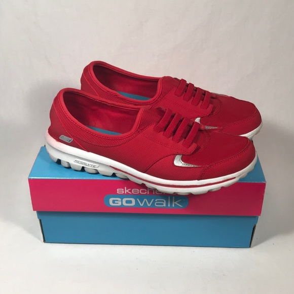 skechers go walk womens red